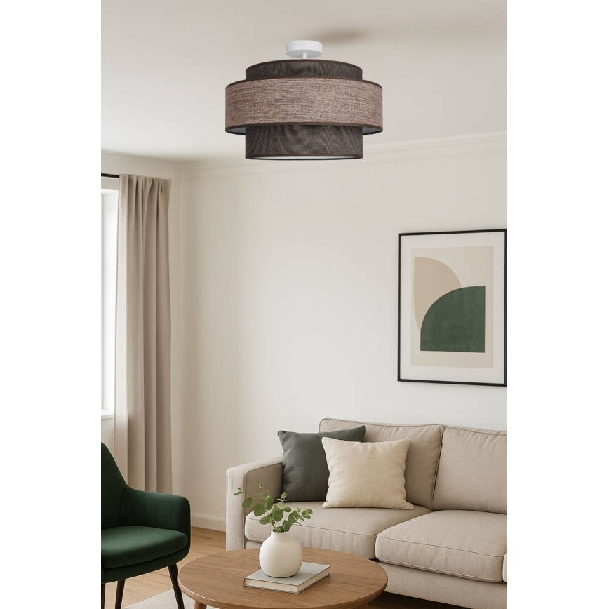 Candeeiro integrado GRACE 1xE27/60W/230V castanho/bege