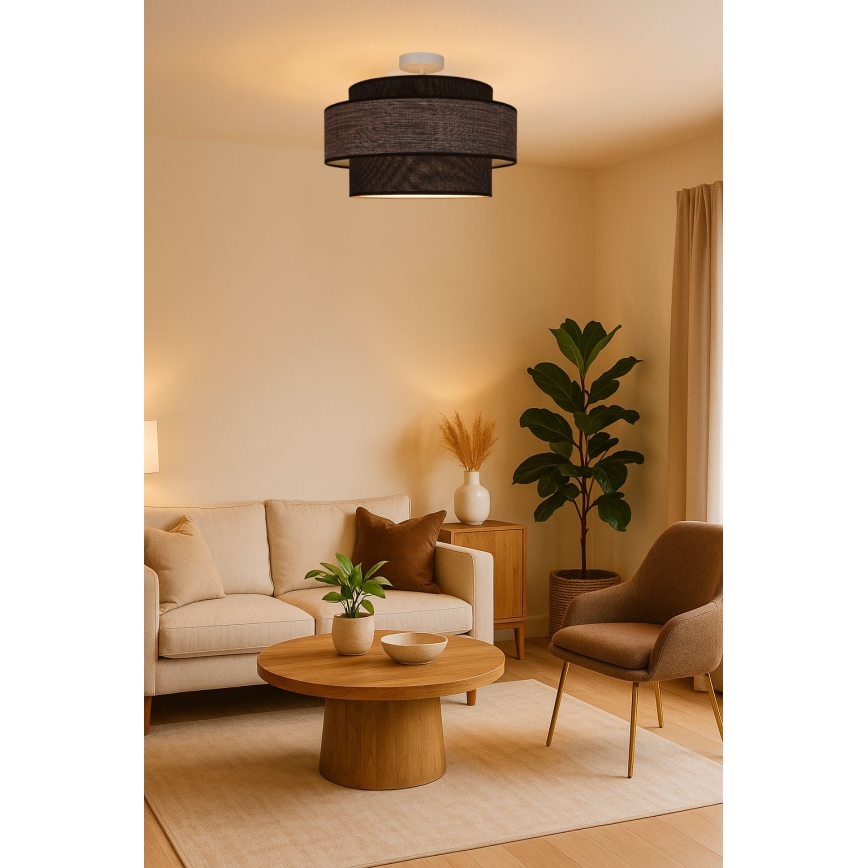 Candeeiro integrado GRACE 1xE27/60W/230V castanho/bege