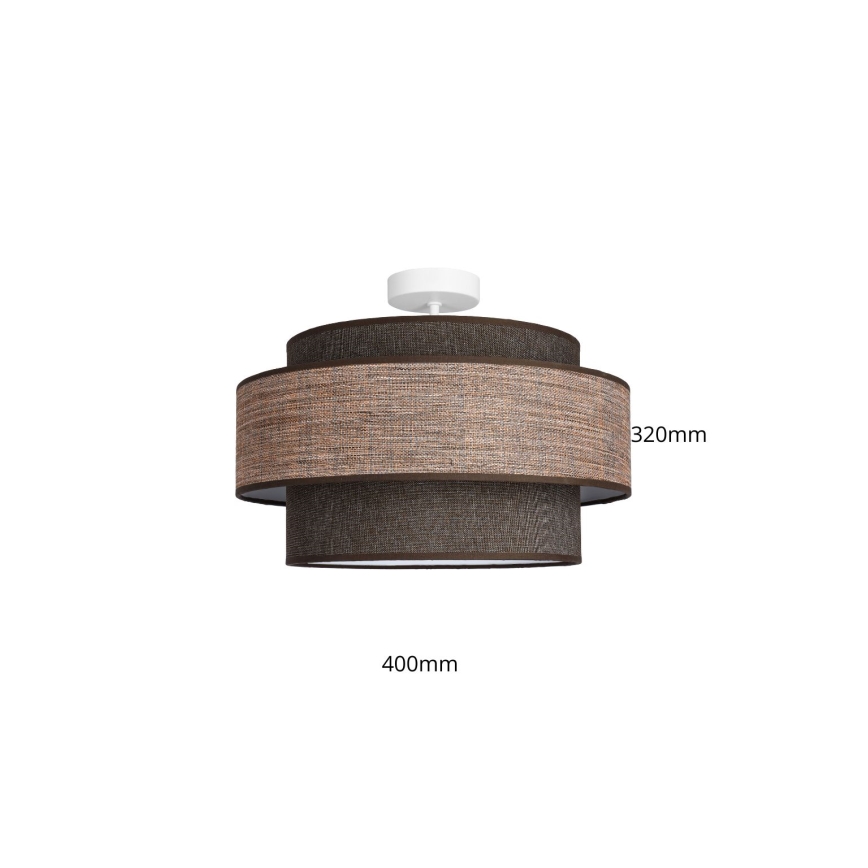 Candeeiro integrado GRACE 1xE27/60W/230V castanho/bege