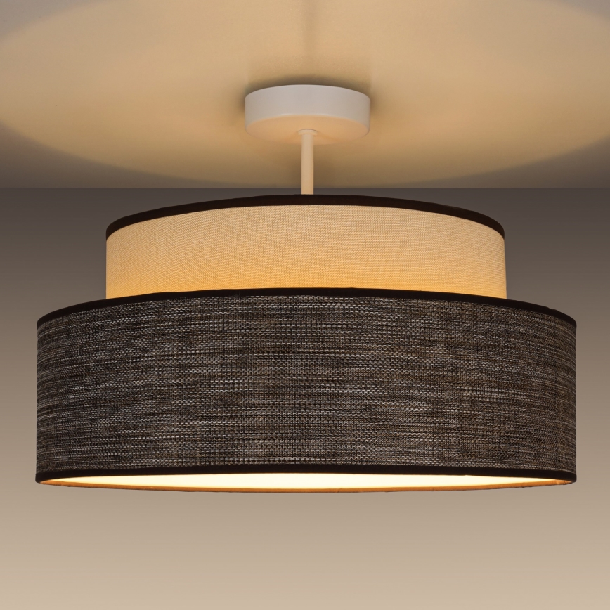 Candeeiro integrado GRACE 1xE27/60W/230V creme/castanho