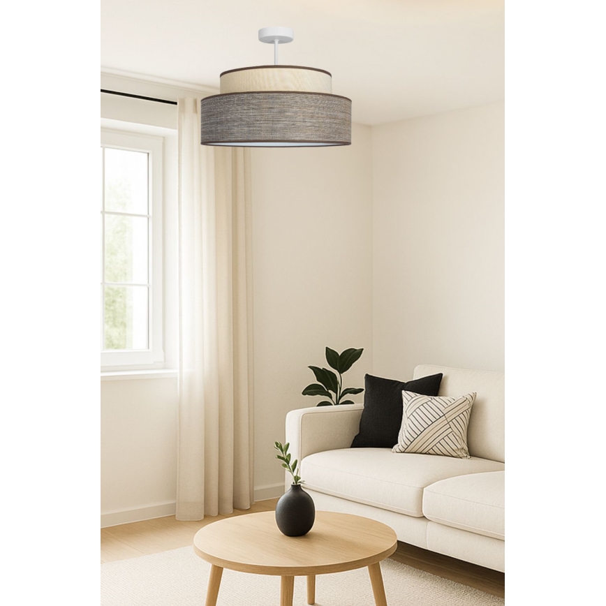Candeeiro integrado GRACE 1xE27/60W/230V creme/castanho