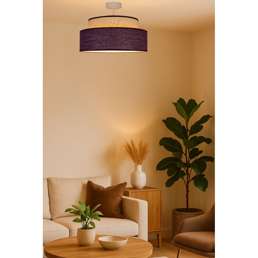 Candeeiro integrado GRACE 1xE27/60W/230V creme/castanho