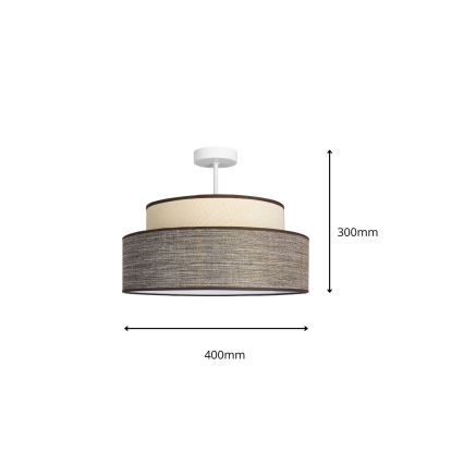 Candeeiro integrado GRACE 1xE27/60W/230V creme/castanho