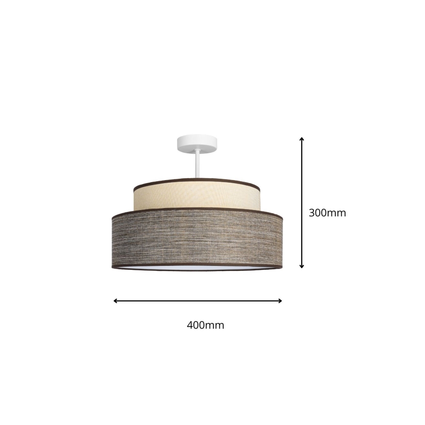 Candeeiro integrado GRACE 1xE27/60W/230V creme/castanho