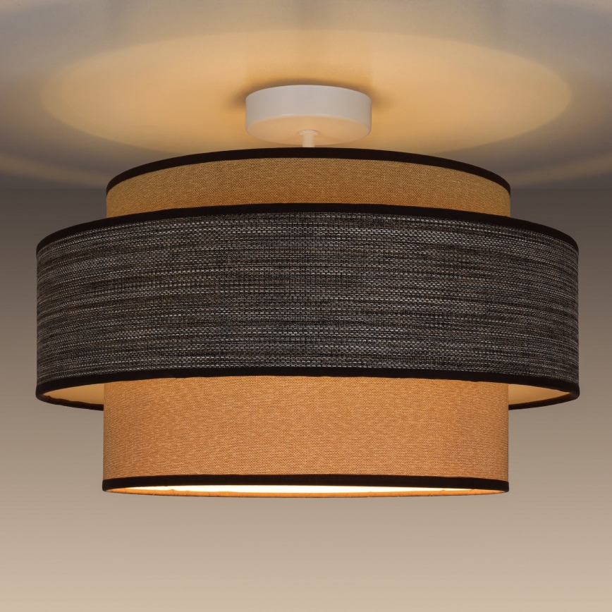 Candeeiro integrado GRACE 1xE27/60W/230V creme/castanho