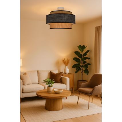 Candeeiro integrado GRACE 1xE27/60W/230V creme/castanho