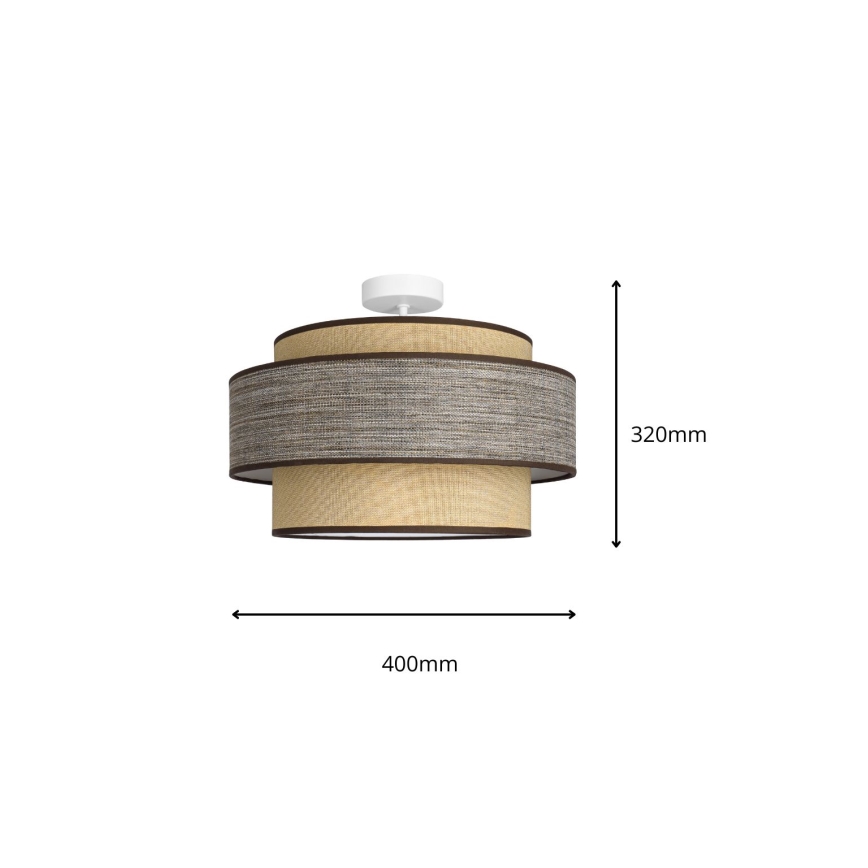 Candeeiro integrado GRACE 1xE27/60W/230V creme/castanho