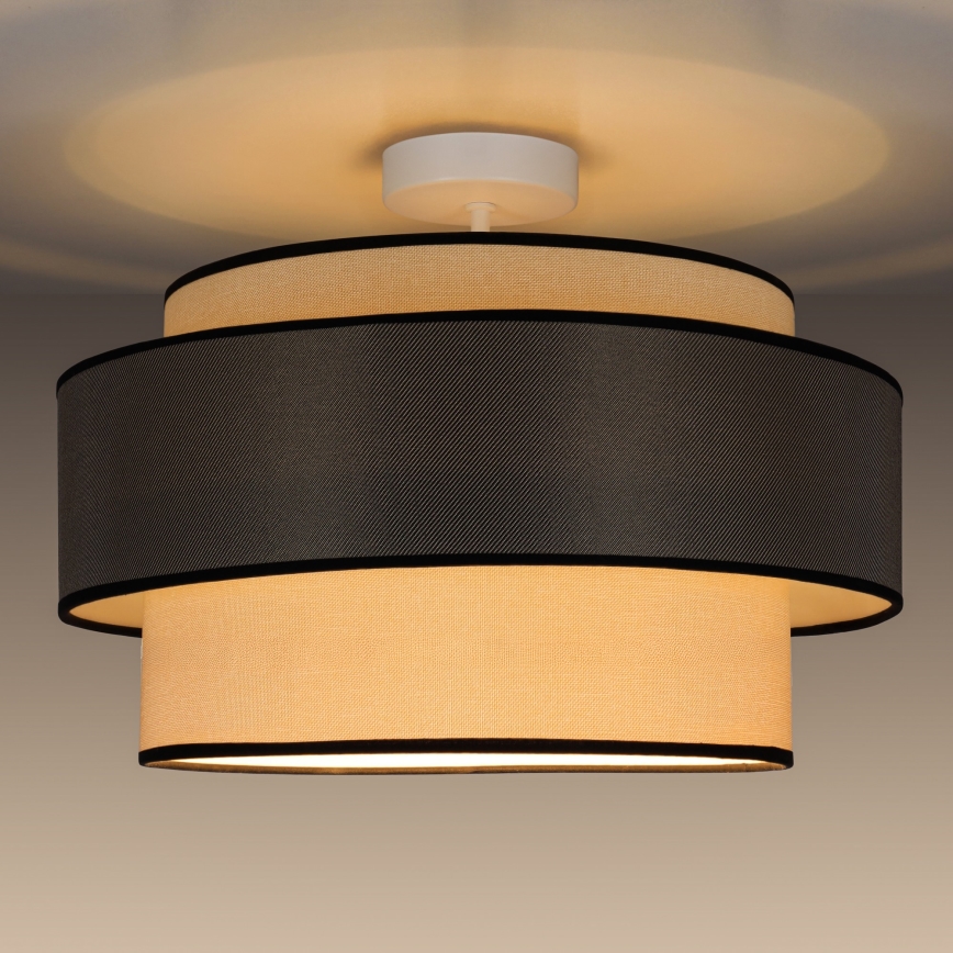 Candeeiro integrado GRACE 1xE27/60W/230V creme/cinzento
