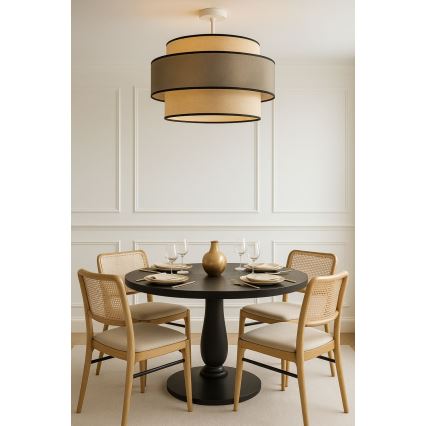 Candeeiro integrado GRACE 1xE27/60W/230V creme/cinzento