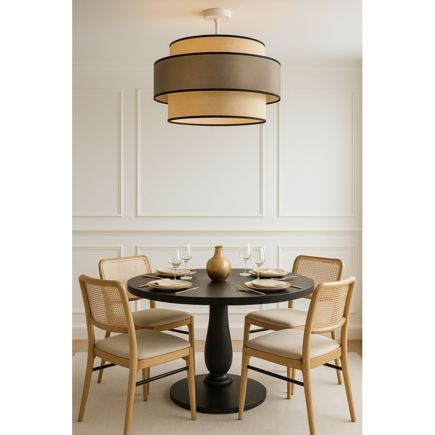 Candeeiro integrado GRACE 1xE27/60W/230V creme/cinzento