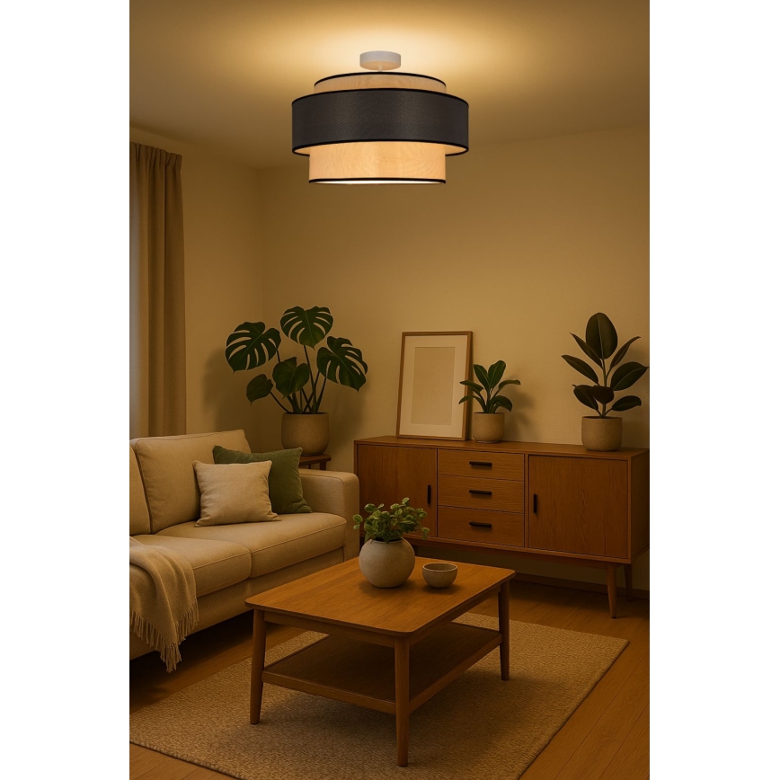 Candeeiro integrado GRACE 1xE27/60W/230V creme/cinzento