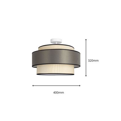 Candeeiro integrado GRACE 1xE27/60W/230V creme/cinzento