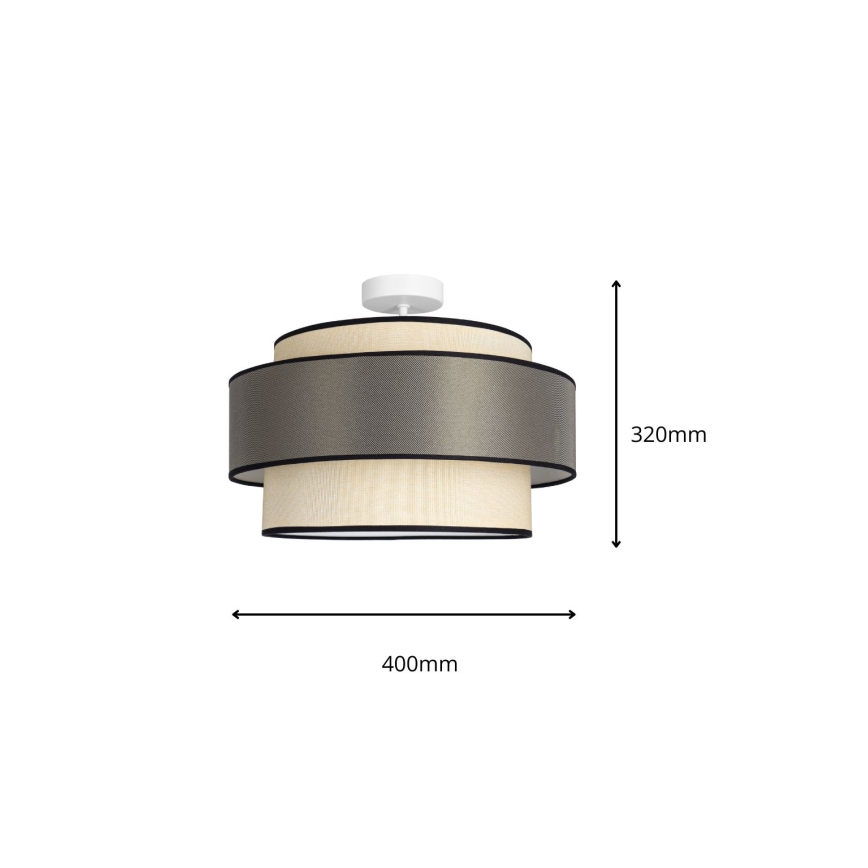 Candeeiro integrado GRACE 1xE27/60W/230V creme/cinzento
