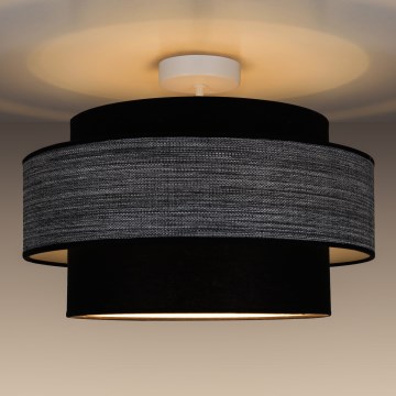 Candeeiro integrado GRACE 1xE27/60W/230V diâmetro 40 cm preto/cinzento