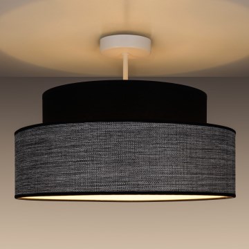 Candeeiro integrado GRACE 1xE27/60W/230V preto/cinzento