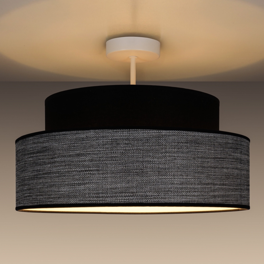 Candeeiro integrado GRACE 1xE27/60W/230V preto/cinzento