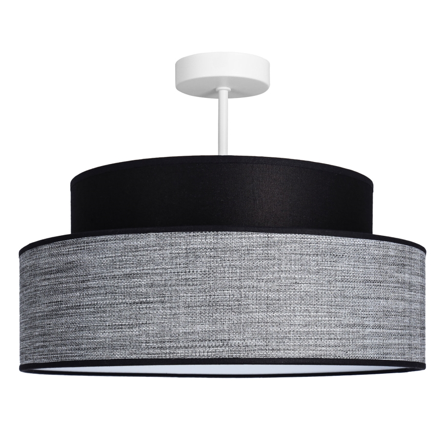 Candeeiro integrado GRACE 1xE27/60W/230V preto/cinzento