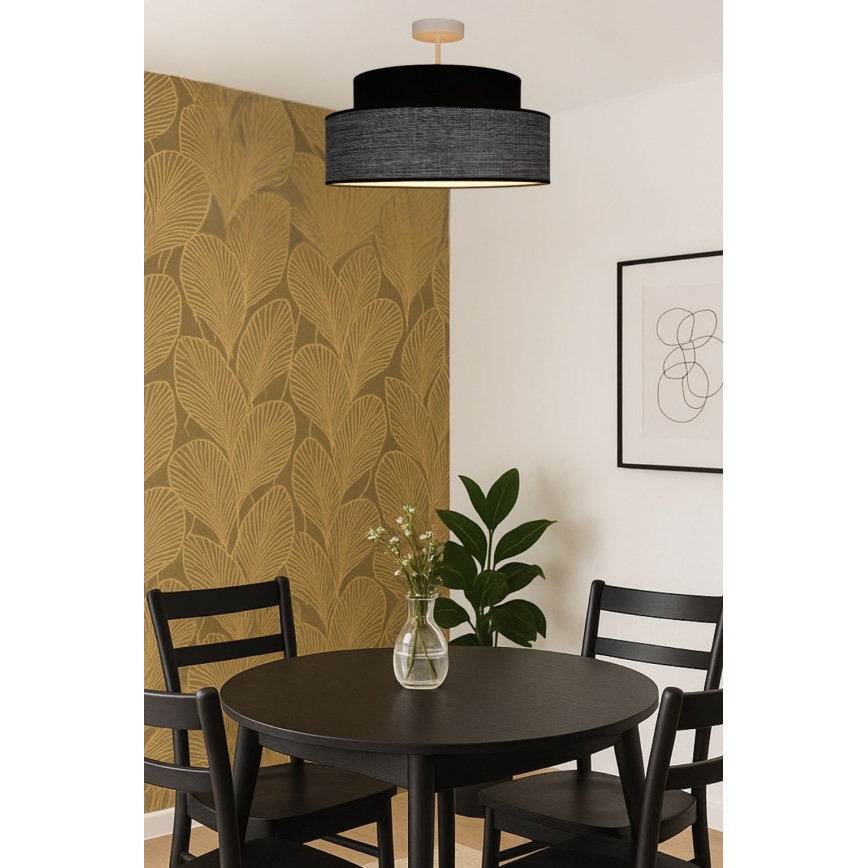 Candeeiro integrado GRACE 1xE27/60W/230V preto/cinzento