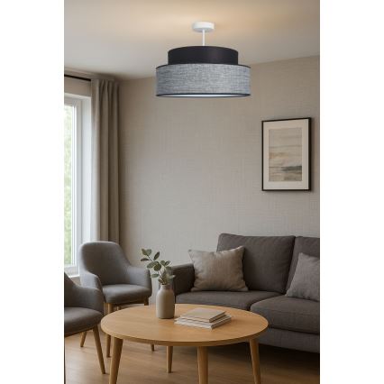 Candeeiro integrado GRACE 1xE27/60W/230V preto/cinzento