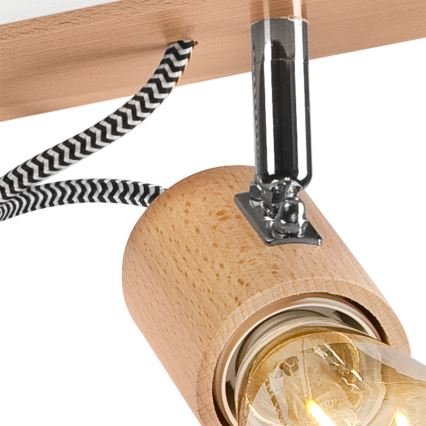 Candeeiro integrado GUSTAVO 3xE27/60W/230V faia