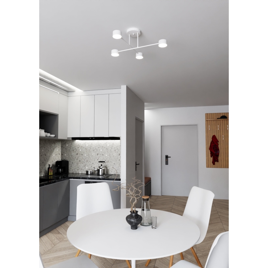 Candeeiro integrado HALO 4xGX53/10W/230V branco