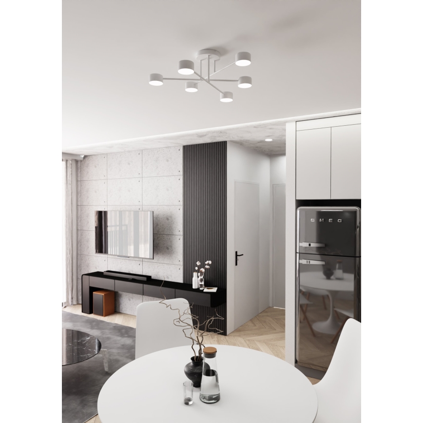 Candeeiro integrado HALO 6xGX53/8W/230V branco