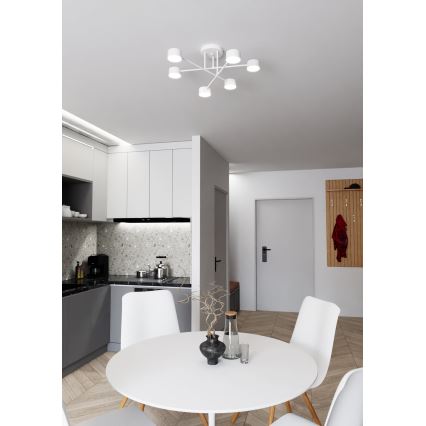 Candeeiro integrado HALO 6xGX53/8W/230V branco