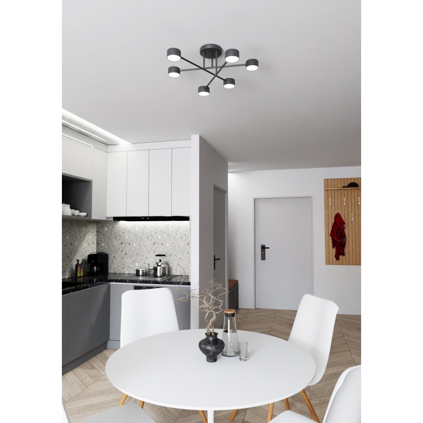Candeeiro integrado HALO 6xGX53/8W/230V preto