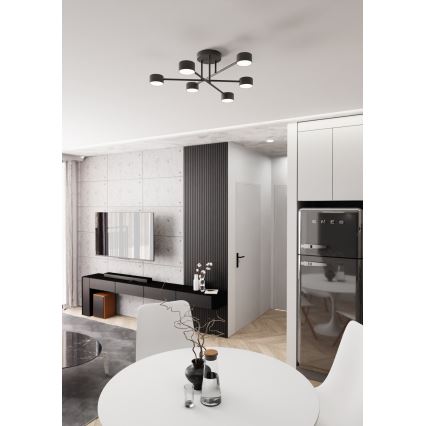 Candeeiro integrado HALO 6xGX53/8W/230V preto