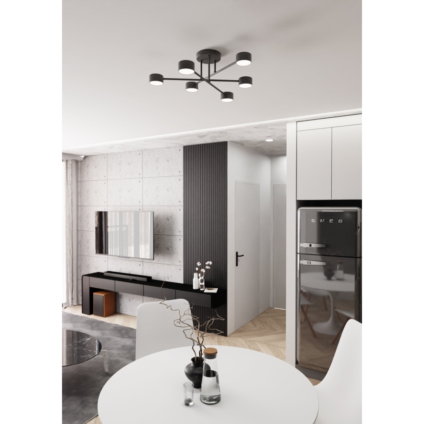 Candeeiro integrado HALO 6xGX53/8W/230V preto