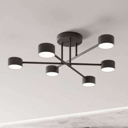 Candeeiro integrado HALO 6xGX53/8W/230V preto