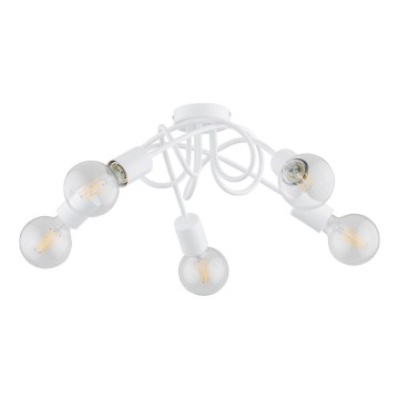 Candeeiro integrado INTER 5xE27/15W/230V branco