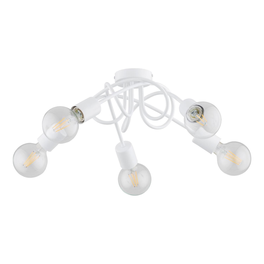 Candeeiro integrado INTER 5xE27/15W/230V branco