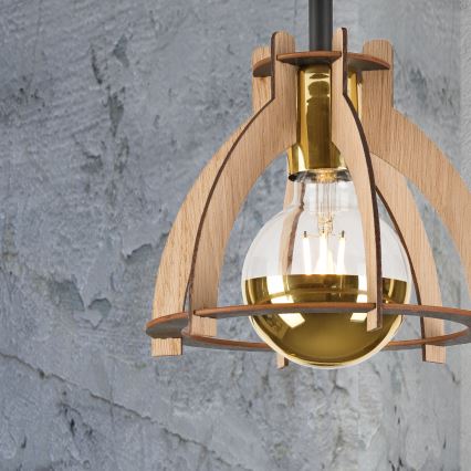 Candeeiro integrado LANDO 1xE27/15W/230V diâmetro 21 cm carvalho