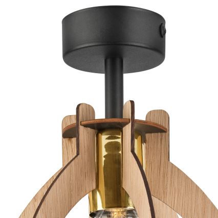 Candeeiro integrado LANDO 1xE27/15W/230V diâmetro 21 cm carvalho