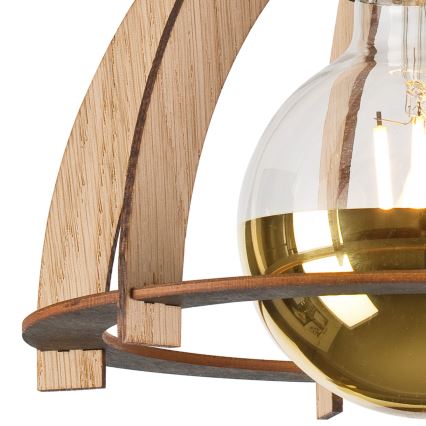 Candeeiro integrado LANDO 1xE27/15W/230V diâmetro 21 cm carvalho