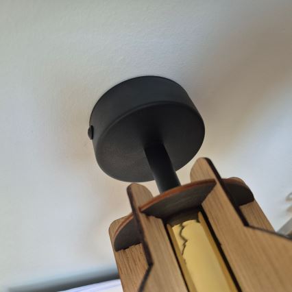Candeeiro integrado LANDO 1xE27/15W/230V diâmetro 21 cm carvalho