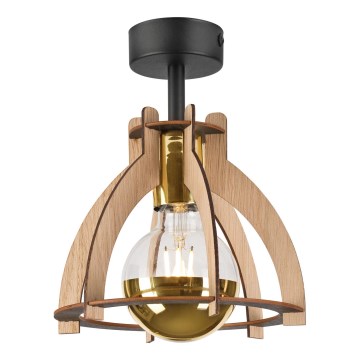 Candeeiro integrado LANDO 1xE27/15W/230V diâmetro 21 cm carvalho