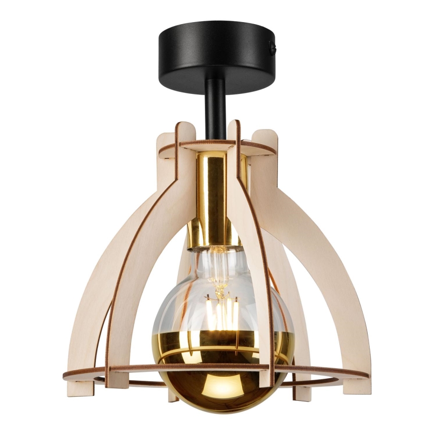 Candeeiro integrado LANDO 1xE27/15W/230V diâmetro 21 cm faia