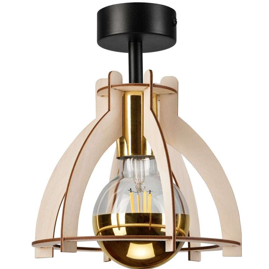 Candeeiro integrado LANDO 1xE27/15W/230V diâmetro 21 cm faia