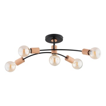 Candeeiro integrado LANTI 5xE27/15W/230V bege/preto