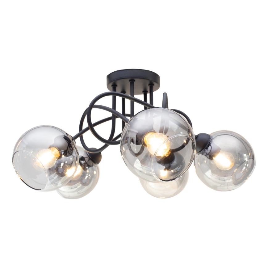 Candeeiro integrado LATIL 5xE27/60W/230V preto