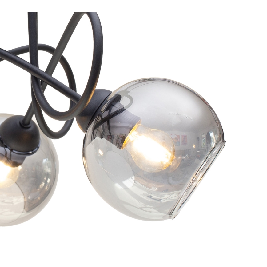 Candeeiro integrado LATIL 5xE27/60W/230V preto