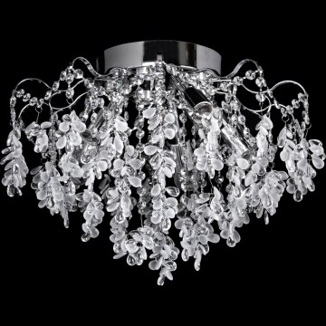Candeeiro  integrado LED 4xE27/60W/230V + 4xLED/3W diâmetro 40 cm cromado brilhante