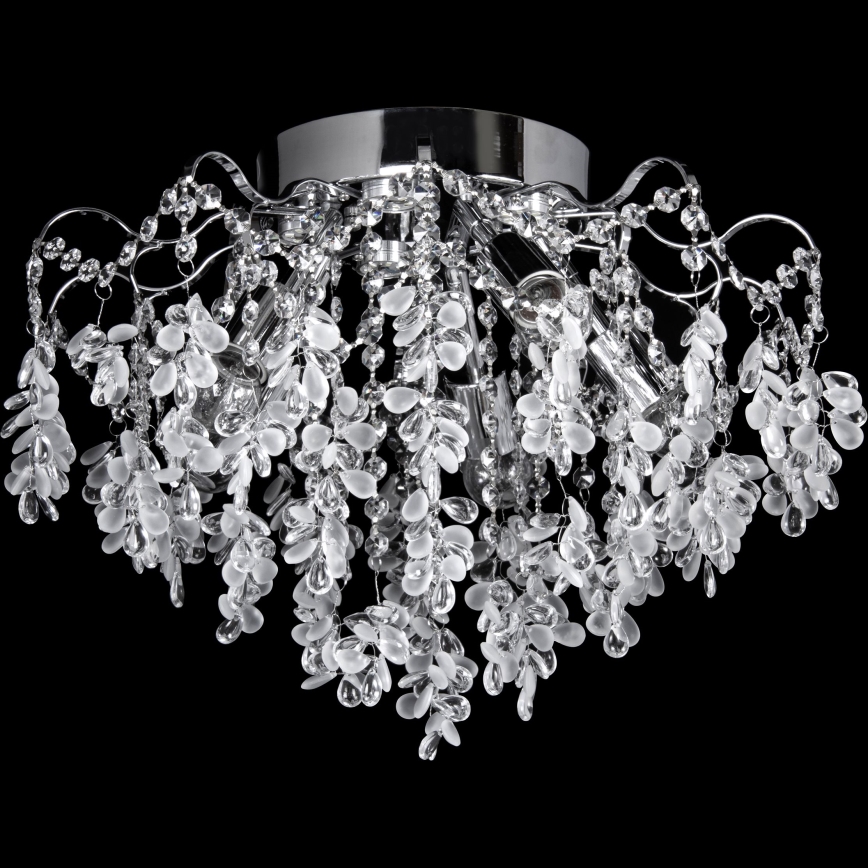 Candeeiro  integrado LED 4xE27/60W/230V + 4xLED/3W diâmetro 40 cm cromado brilhante