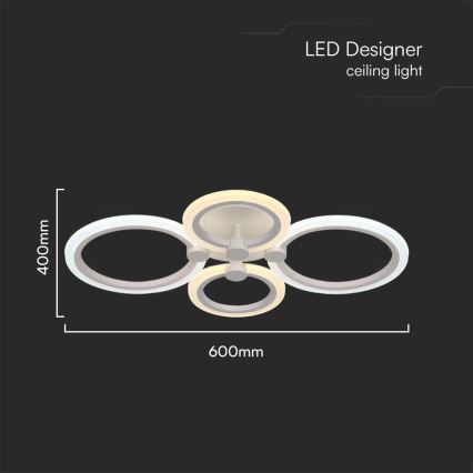 Candeeiro integrado LED com regulação LED/45W/230V 3000-6500K + comando