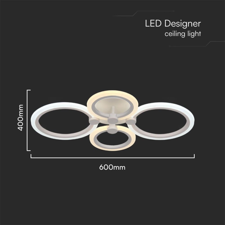 Candeeiro integrado LED com regulação LED/45W/230V 3000-6500K + comando