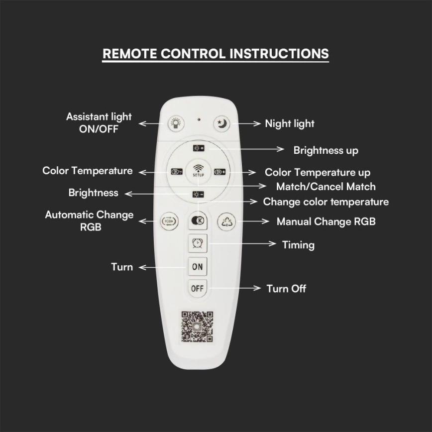 Candeeiro integrado LED com regulação LED/70W/230V 3000-6500K + comando