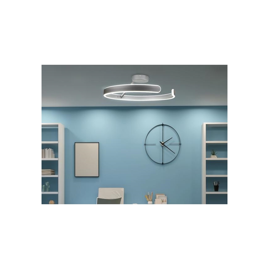 Candeeiro integrado LED com regulação LED/72W/230V 3000-6500K cromado mate + comando