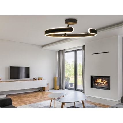 Candeeiro integrado LED com regulação LED/72W/230V 3000-6500K preto + comando